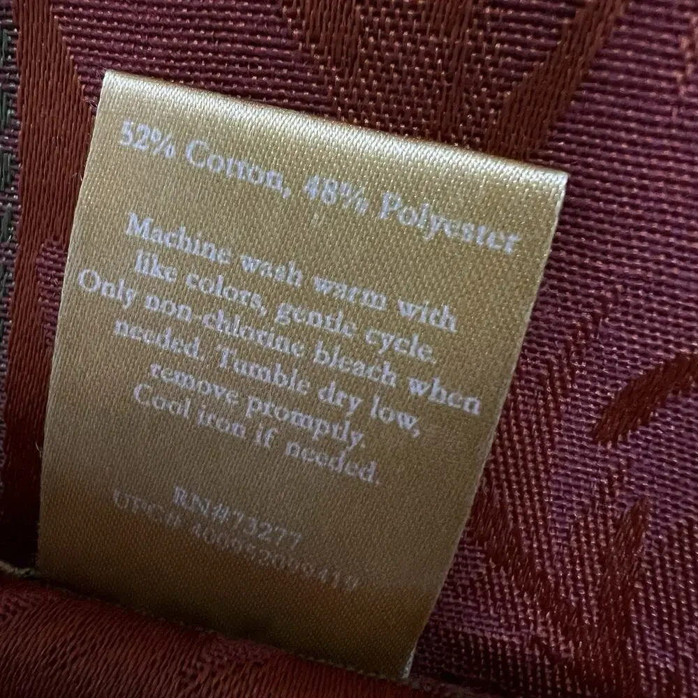 Autumn Leaves Tablecloth Woven Jacquard 98x58 Oblong Gold Red Harvest Season